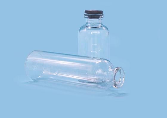 ひだの液体の薬ISO14001 OD24のこはく色のガラス ビン